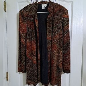 Coldwater Creek Open Front Sparkle Stripe Jacket Size XL